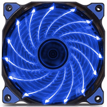 120mm Ultra Silent PC Case Fan | 15 LED's, 12V With Quiet Rubber Molex Connector