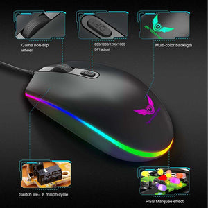 S900 Wired  USB Optical Gaming Mouse | 5000DPI, 6 Buttons