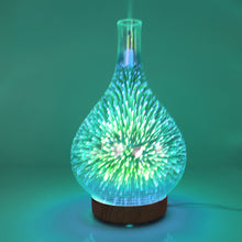 3D Firework Light & Glass Vase Essential Oil Diffuser