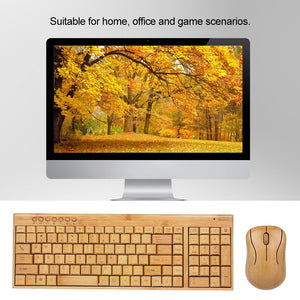 2.4G Wireless Bamboo PC Keyboard and Mouse Combo | Handcrafted Natural Wood