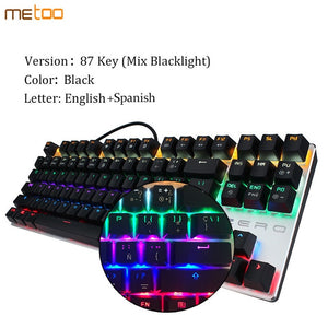 Metoo Edition LED Backlit Mechanical Keyboard | 87/104 keys, Anti-ghosting, English/Russian