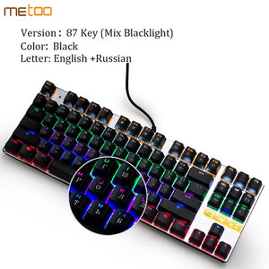 Metoo Edition LED Backlit Mechanical Keyboard | 87/104 keys, Anti-ghosting, English/Russian