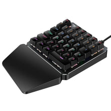 One-Handed Metal Plated Mechanical Gaming Keypad | 35 Keys Black Switches, LED Backlighting, Wired USB