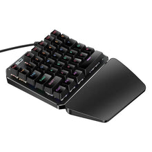 One-Handed Metal Plated Mechanical Gaming Keypad | 35 Keys Black Switches, LED Backlighting, Wired USB