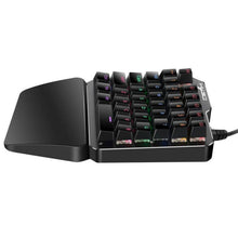One-Handed Metal Plated Mechanical Gaming Keypad | 35 Keys Black Switches, LED Backlighting, Wired USB