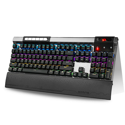 Redragon K563 SURYA RGB LED Backlit Mechanical Keyboard | 104 Keys Anti-ghosting Wrist Rest Onboard Blue Switches