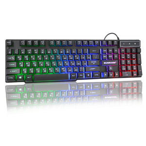 SUNROSE Backlit USB Keyboard | 3 Color LED