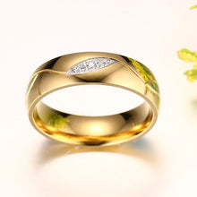 Rings Couple For Women Men Engagement Ring Gold Color Titanium Steel Jewelry A10 - Tech Haul