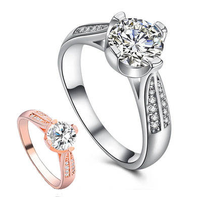 Flower Crystal Wedding Ring For Women Jewelry Accessories Rose Gold Gold Engagem - Tech Haul