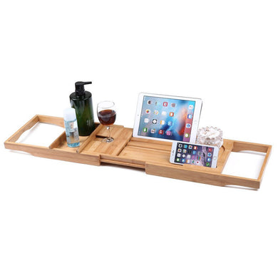Bamboo Bathtub Caddy Rack | Extending Sides - Tech Haul
