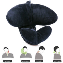 J-Pillow Head Chin and Neck Support with Carry Mesh Bag