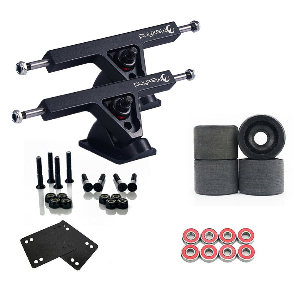 Maxfind Upgrade Package with 7' Trucks, 4 pcs PU Wheels, 8 pcs Bearings and Steele Hardware