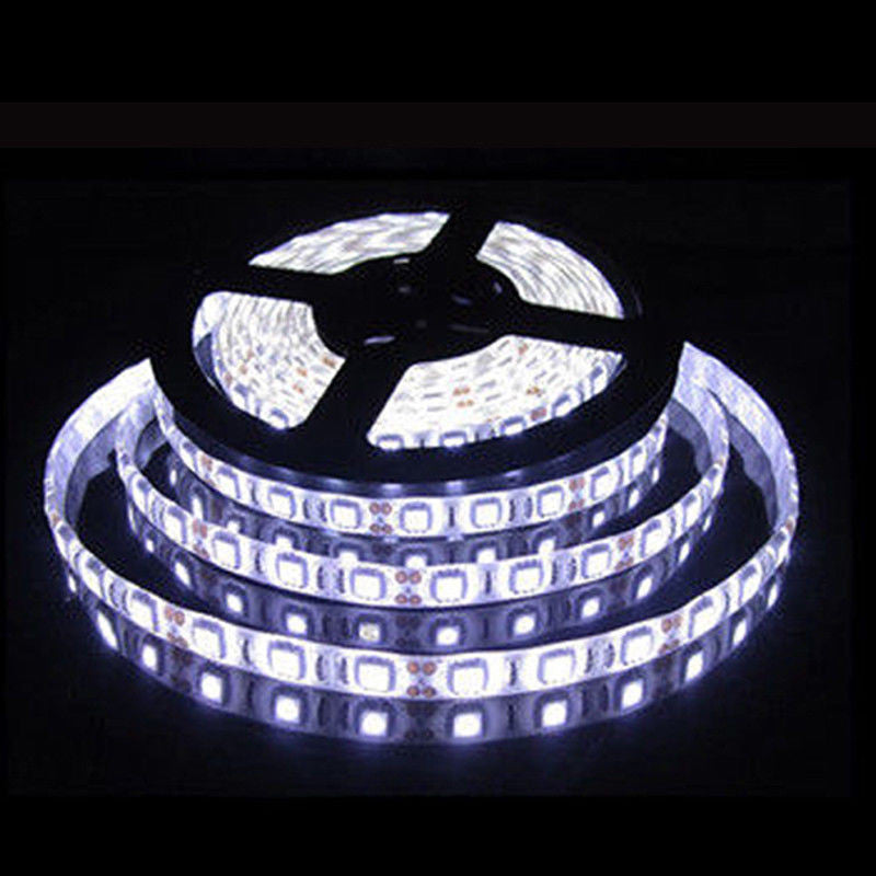 16 Ft 5M RGB White Blue 300 5050 LED Flexible Light Strip Lamp Waterproof DC 12V